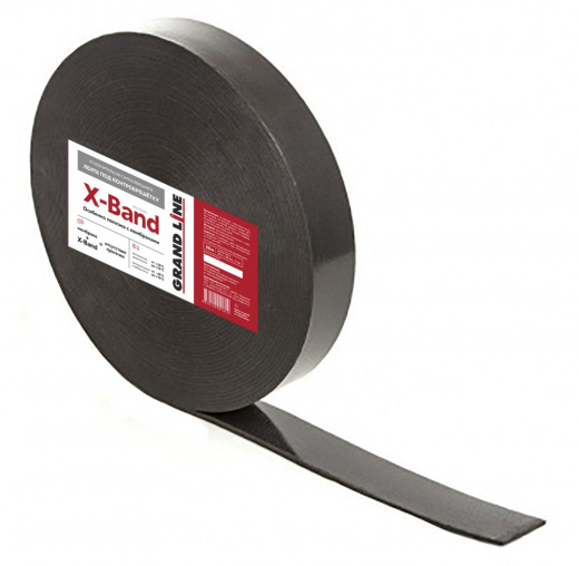 Лента уплотнительная под контробрешетку самоклеящаяся Grand Line X-Band 50ммх30мх3мм